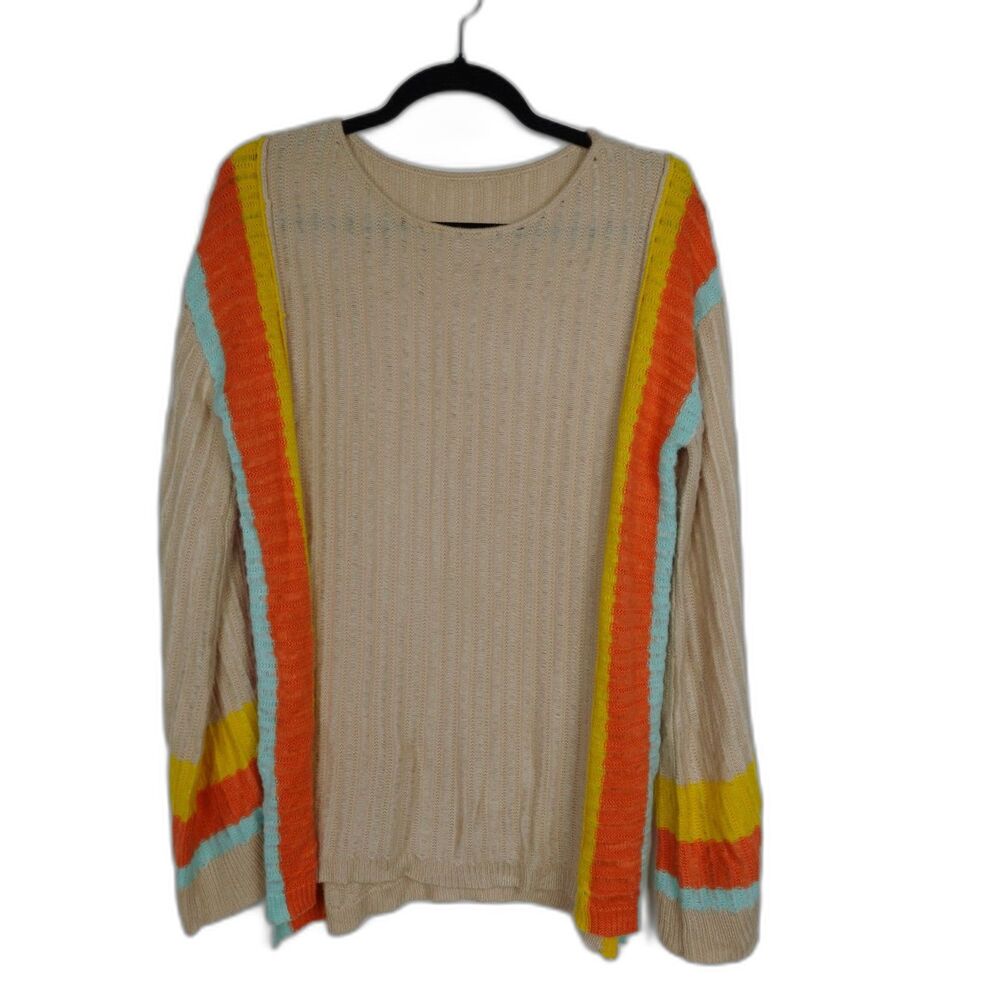 Retro Knit Womens Sweater Size S Sheer Lightweight Bell Sleeves
